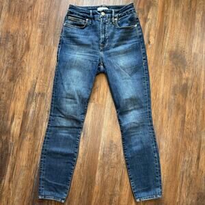 Good American Good Legs 2 / 26 GLDV873T dark wash BLUE609 skinny ankle HEMMED